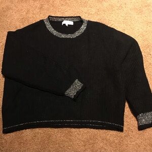 John + Jenn sweater anthropology size medium black with silver details